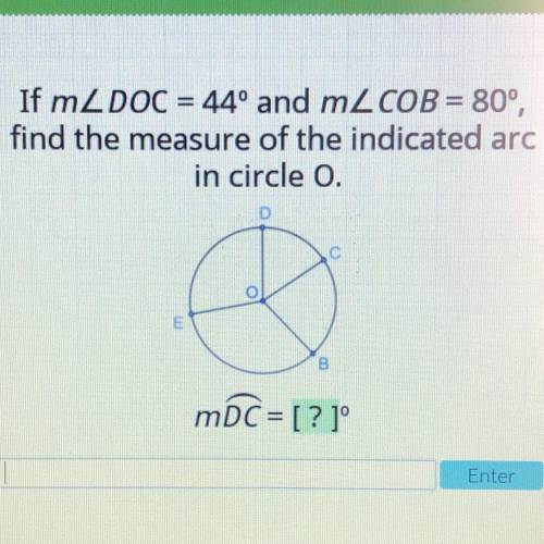 Find the measure of the indicated arc in circle o.