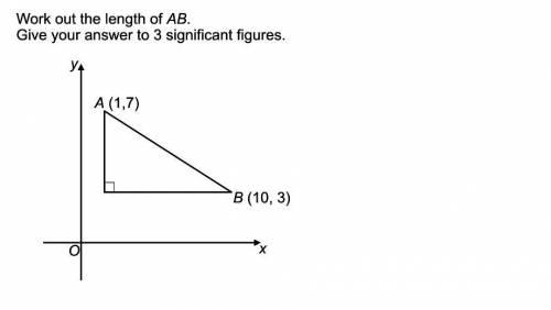 Work out the length of AB. give your answer to 3 significant figures.