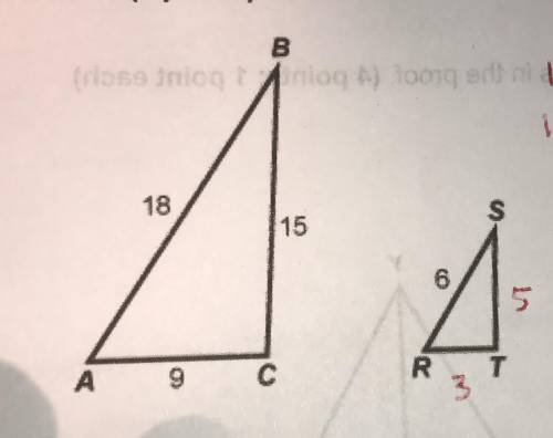 Use the scale factor 1 : 3 and a proportion to find the length of ST ???