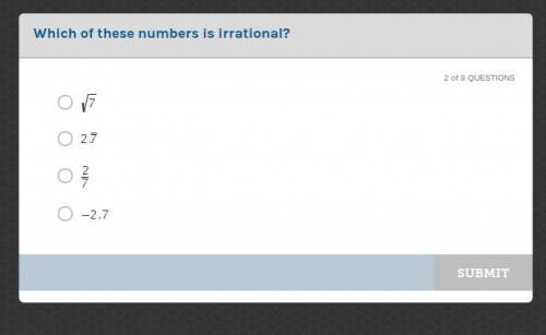 Which of these numbers are irrational ?