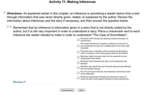 Remember that an inference is information given in a story that is not directly stated by the autho