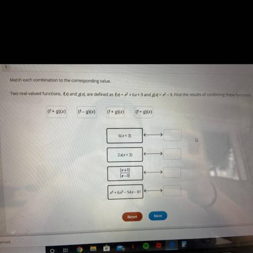 Please help asap! Match each combination to the corresponding value. (View image)