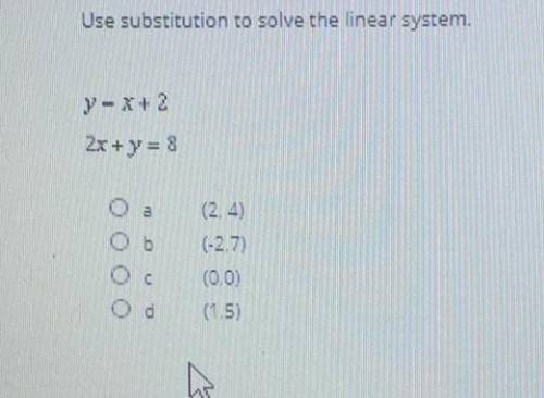 Use substitution to solve. PLEASE HELP!