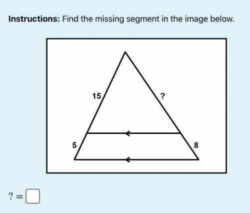 Trying to find the missing segment to the triangle in the attached image. Any help would be appreci