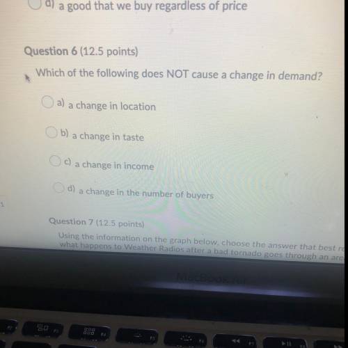Which of the following does NOT cause a change in demand?