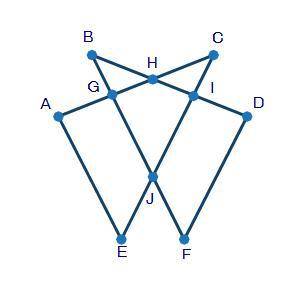 Use the figure below to answer the question that follows: Intersecting triangles ACE and BDF. They