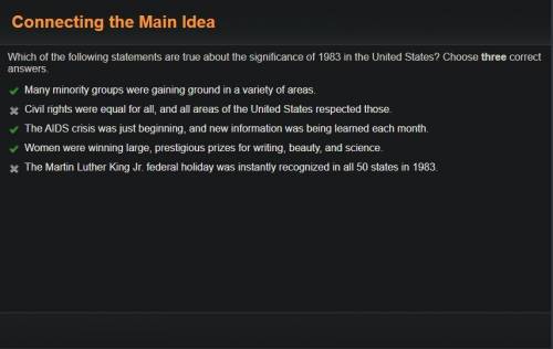 Which of the following statements are true about the significance of 1983 in the United States? Cho