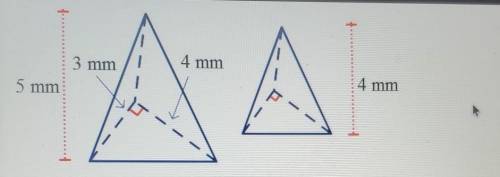 The two pyramids are similar. Find the volume of the smaller pyramid. Round your answer to the near