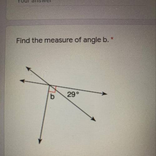 Find the measure of angle b.
your answer _____