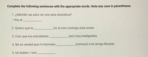 Help with spanish asap questions 1-5
