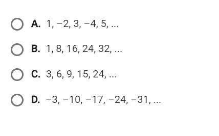 Which of the sequence is an arithmetic sequence?