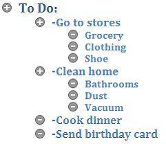 Sheila makes the To-Do list below. She then makes some changes and revises the To-Do list. Which ac