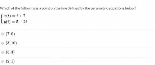 Which of the following is a point on the line defined by the parametric equations below?