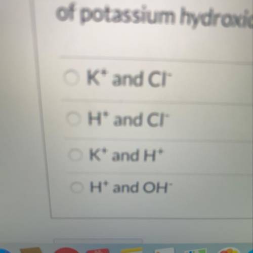 Identify the spectator ions in the reaction that occurs between aqueous solutions of potassium hydr