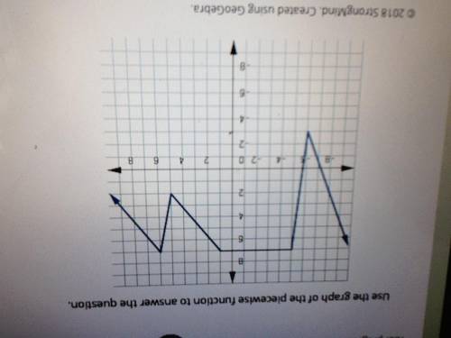 Use the graph of the piecewise function to answer the question Over which intervals is the function