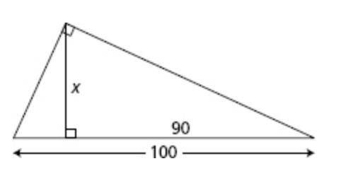 Find the height, x, of the triangle. A. 30 B. 40 C. 50 D. 60