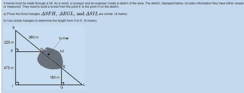 A tunnel must be made through a hill. As a result, a surveyor and an engineer create a sketch of th