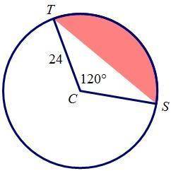 Find the area of the segment of circle c shown above. A. Asegment= 353.66 B. Asegment= 434.88 C. As