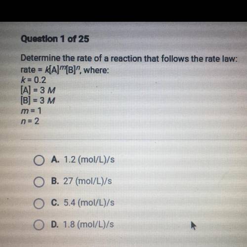 Determine the rate of reaction that follows the rate= k[A]^m[B]^n