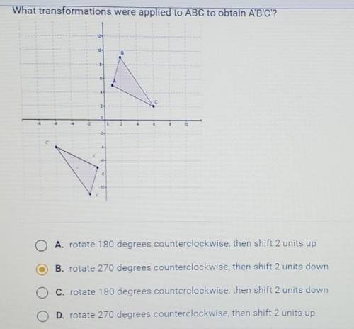 [URGENT] (20 points) What transformations were applied to ABC to obtain A'B'C'?