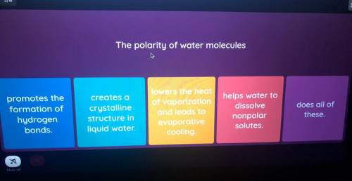 Polarity of water. Which is the correct answer?