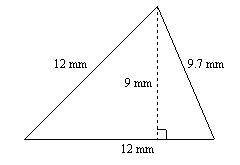 Find the perimeter and area of the figure. Round to the nearest tenth if necessary. 33.7 mm; 108 mm