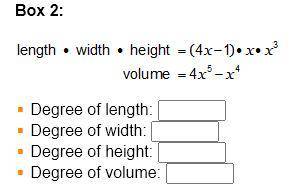 Degree Of Length Degree Of Width Degree Of Height Degree Of Volume