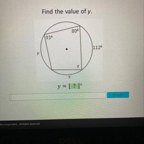 Find the value of y.
80
93
112
y
Z
X
y=[ ? 1°