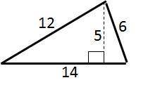 Find the area of this triangle. Round to the nearest whole number. A. 35 B. 42 C. 84 D. 70