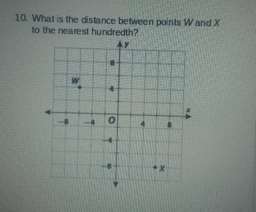 What is the distance between point W and X to nearest hundredth?