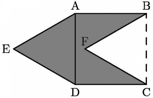 Cutting equilateral triangle BFC out of square ABCD and translating it to the left of the square cr