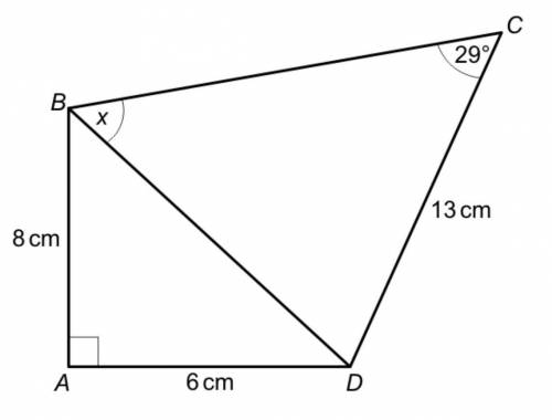 ASAP URGENT Using the sine rule work out angle x Look at attached image t