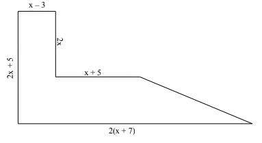 Determine an expression for the perimeter of the following shape. For full marks, evidence of work