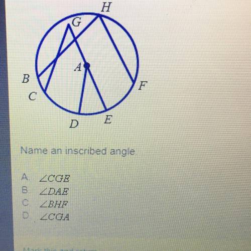 Name an inscribed angle