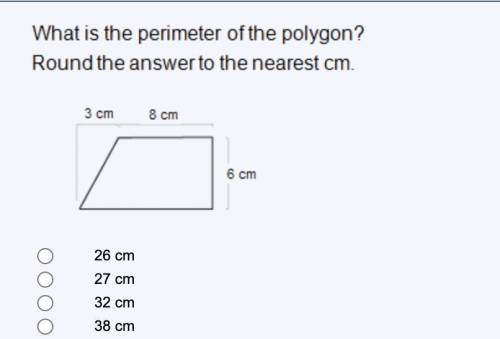 HELPP!! please. What is the perimeter of the polygon? Round the answer to the nearest cm.