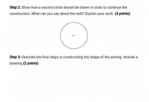 step 2: Show how a second circle should be drawn in order to continue the construction. what can yo