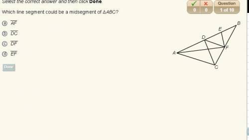 Which line segment could be a midsegment of ∆abc