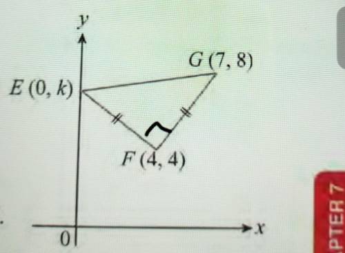 (b) H is a point on the line y = 11 such that EH = GH.Find(i) the coordinates of H, (k=7)