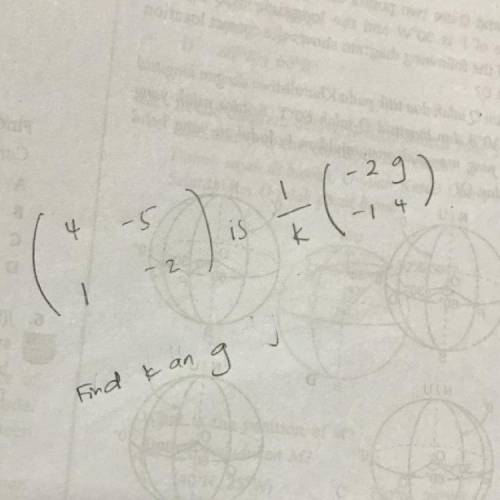 How to find and calculate k and g?