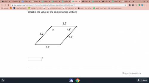 What is the value of angle marked with x