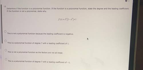 Determine if the function is a polynomial function. If the function is a polynomial function, state