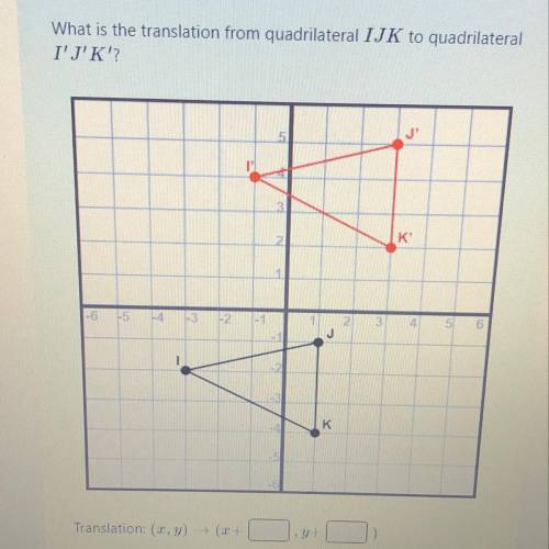 What is the translation from quadrilateral IJK to
quadrilateral I'J’K’