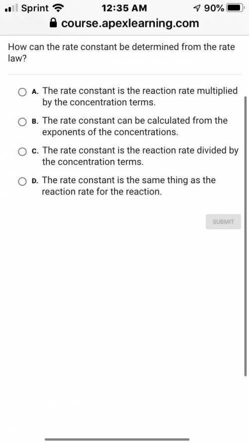 How can the rate constant be determined from the rate law
