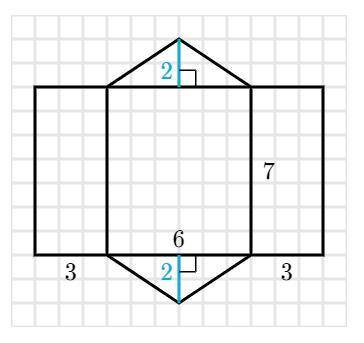 Find the surface area of the triangular prism using its net (below).