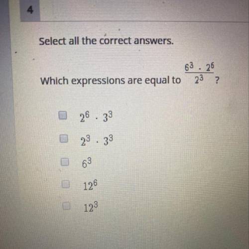 What expressions are equal to the problem?