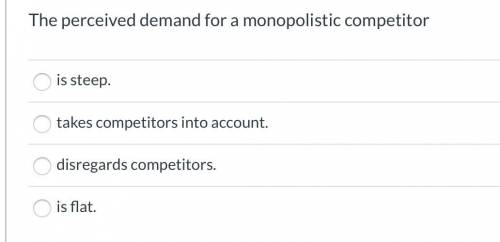 The perceived demand for a monopolistic competitor