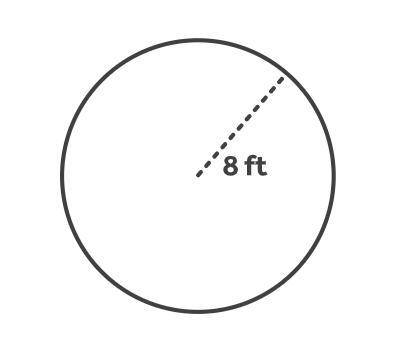 What is the area of the circle below? Use π = 3.14 to solve. Round your answer to the nearest hundr