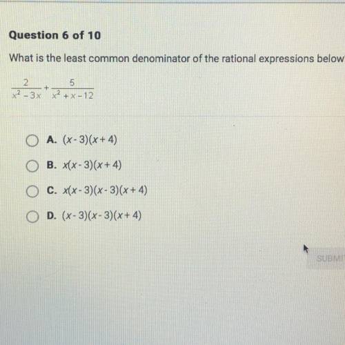 What is the least common denominator of the rational expressions below?
