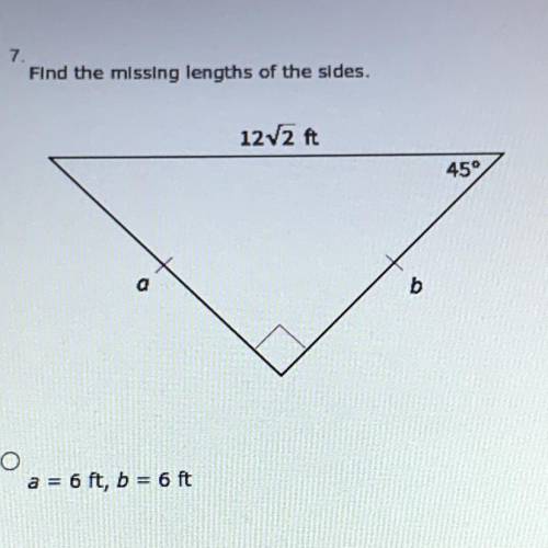 Find the missing lengths of the sides.
