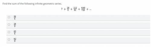 Find the sum of the following infinite geometric series
